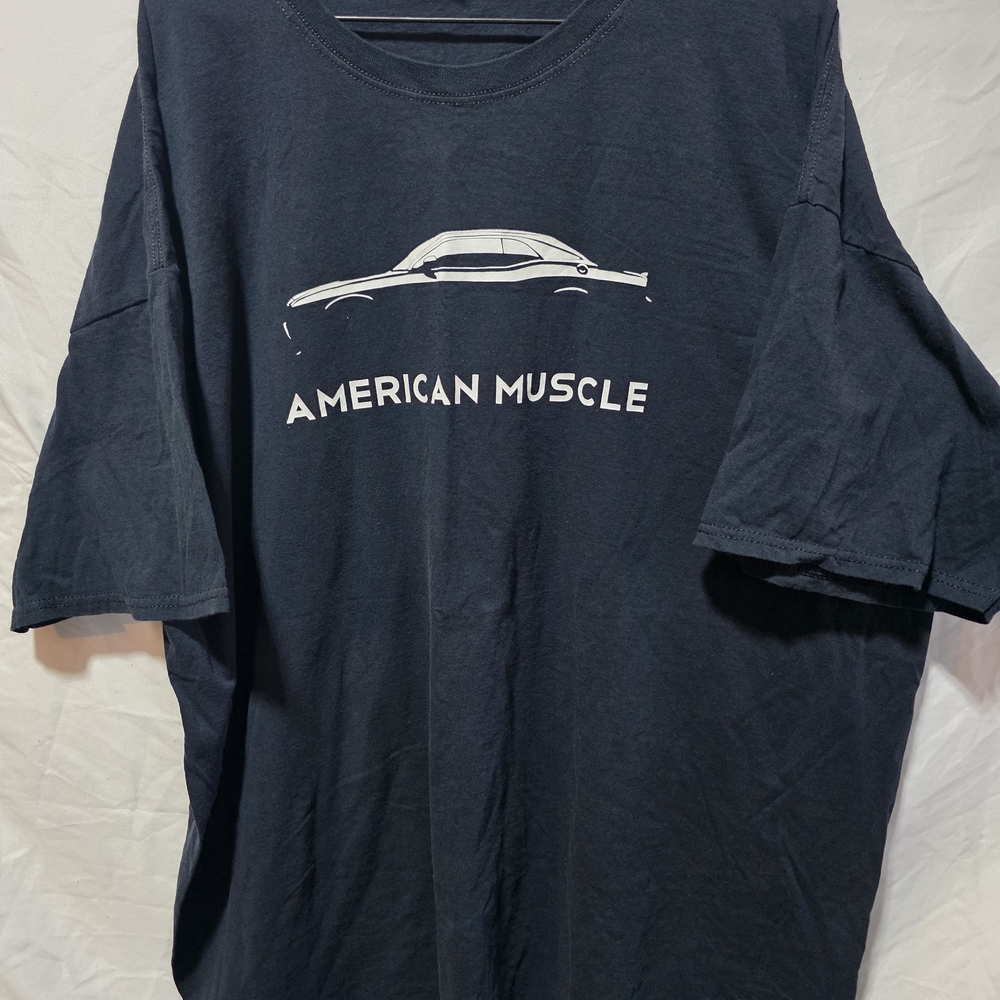 Men's Black American Muscle Car T-Shirt Short Sleeve